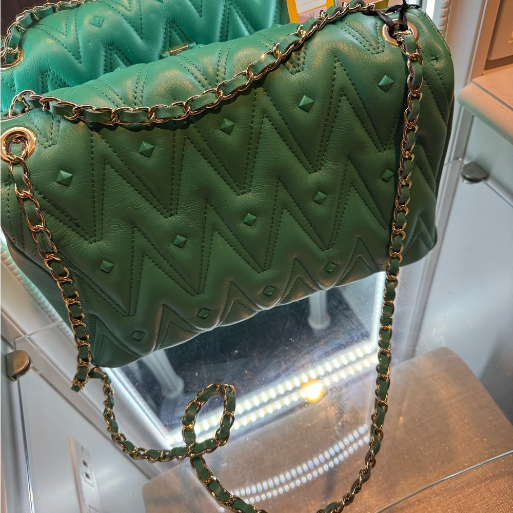 Valentino Emerald Quilted Shoulder Bag - Picture 4 of 9